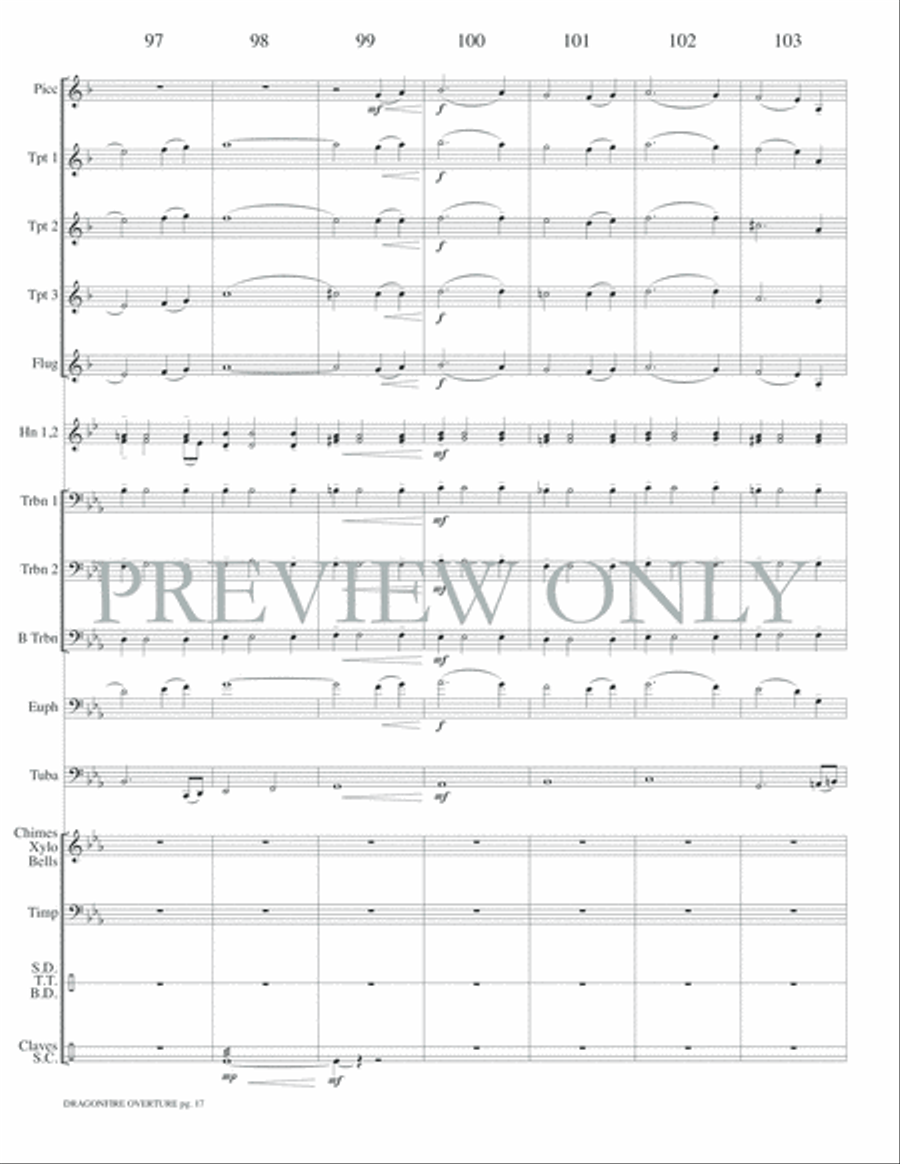 Dragonfire Overture Small Ensemble scores gallery preview page 19