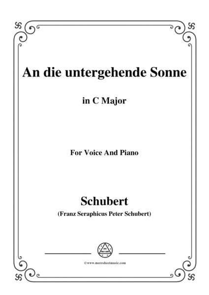 Schubert-An die untergehende Sonne,Op.44,in C Major,for Voice&Piano image number null