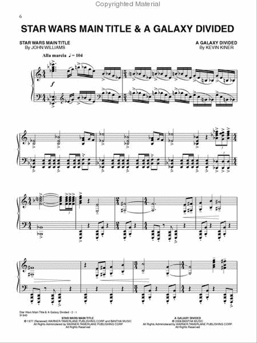 Star Wars - The Clone Wars Piano Solo scores gallery preview page 2