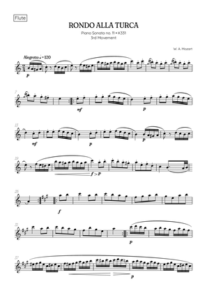 Book cover for Rondo Alla Turca (Turkish March) • flute sheet music