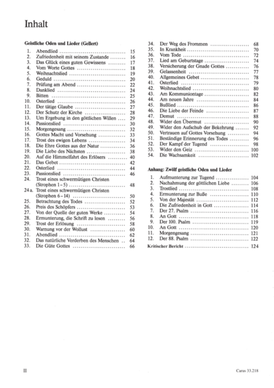 Geistliche Oden und Lieder (Gellert) Collection / Songbook scores gallery preview page 3
