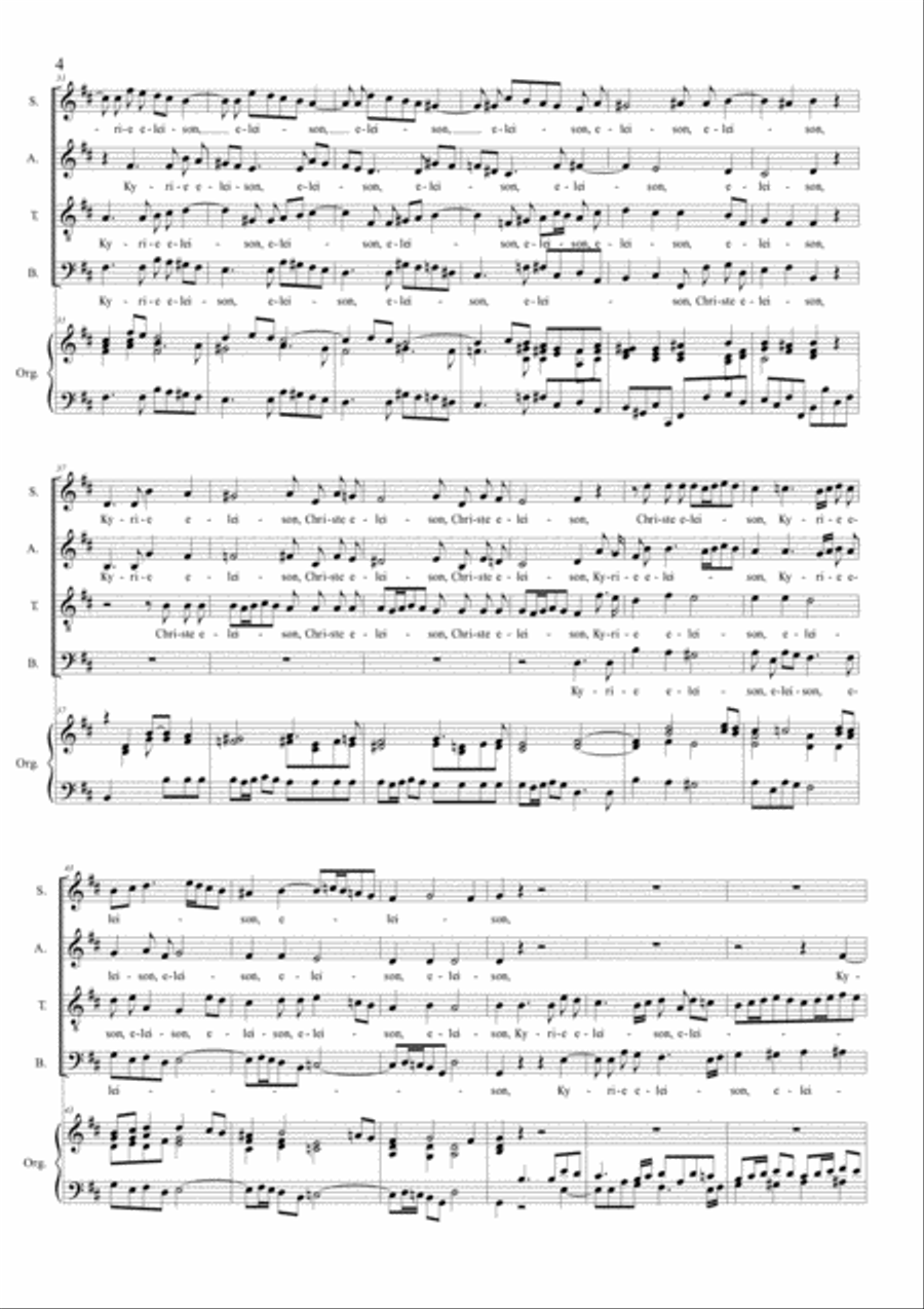 MISSA IN D MAJOR - Albrechtsberger J.G. - For SATB Choir and Organ - With all separate parts 4-Part scores gallery preview page 4