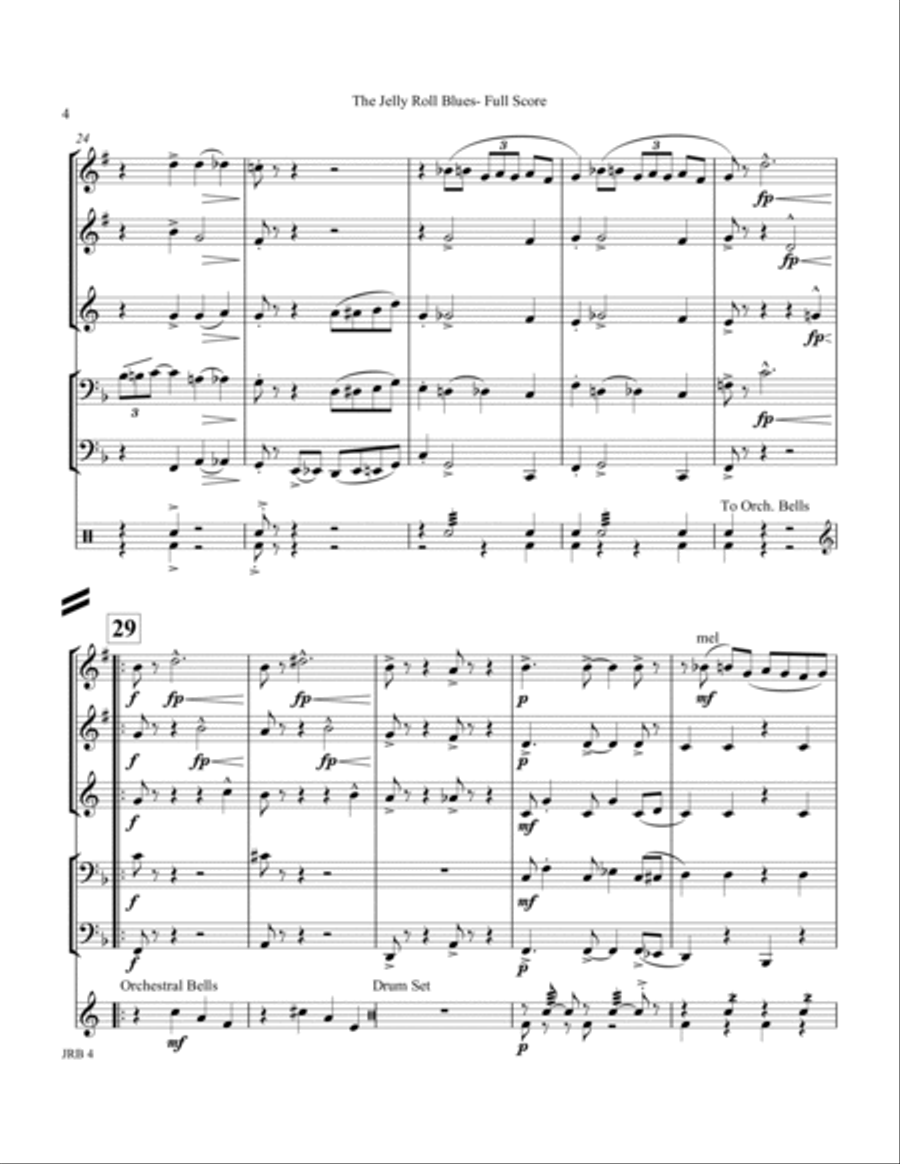Jelly Roll Blues (The)- for Brass Quintet w/opt. Percussion Chamber Music scores gallery preview page 4