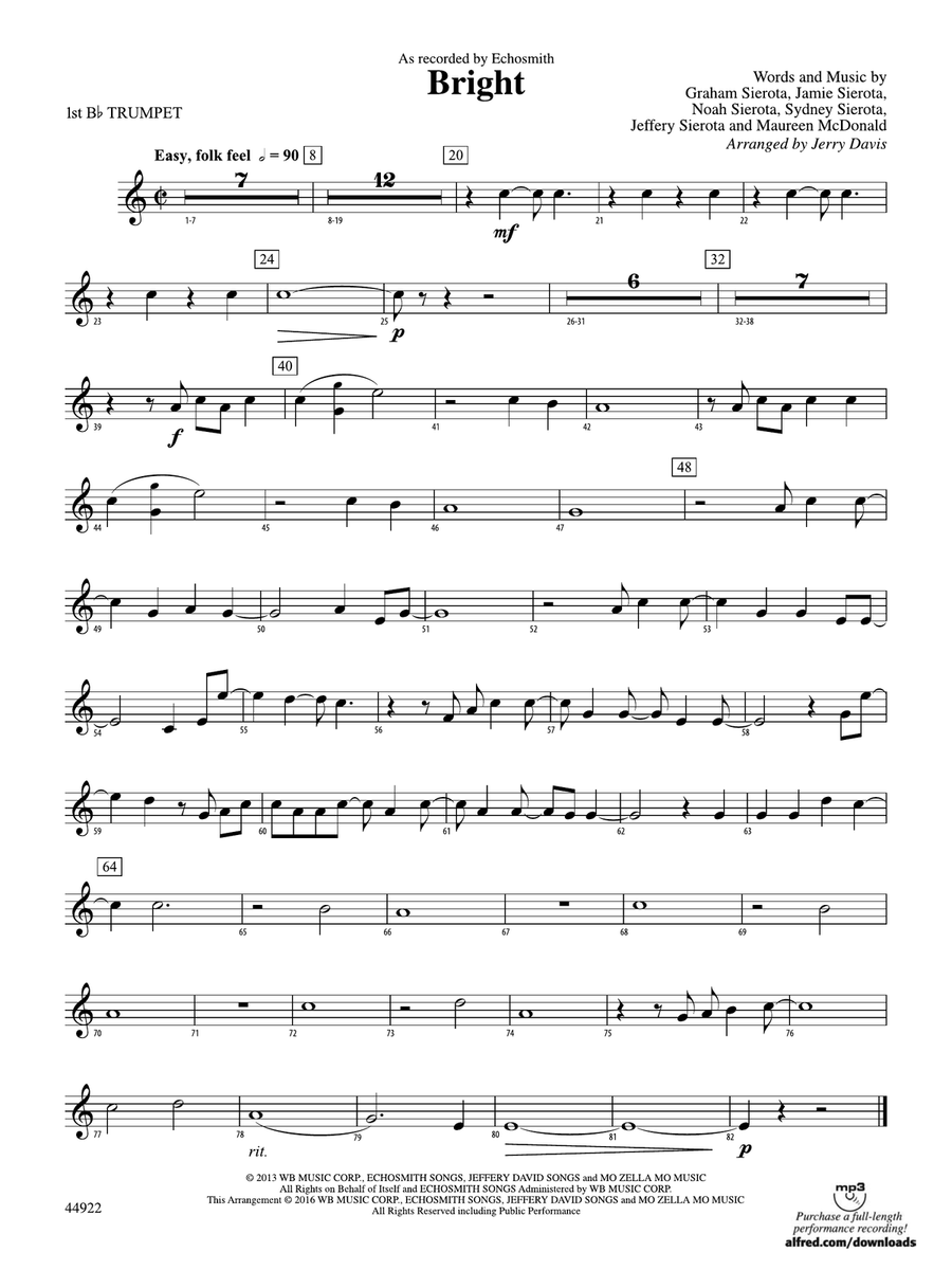 Bright: 1st B-flat Trumpet