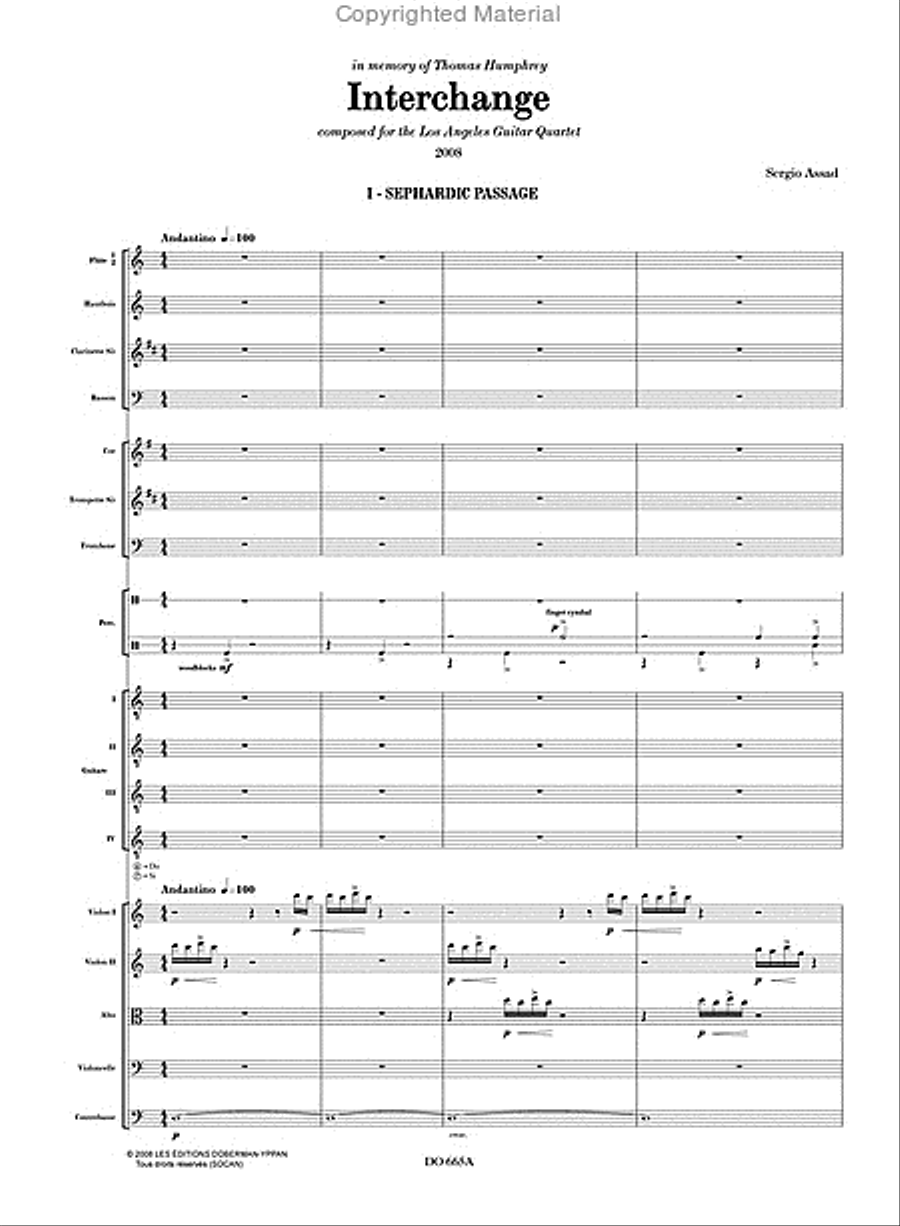 Interchange (conductor score) Guitar Ensemble scores gallery preview page 2