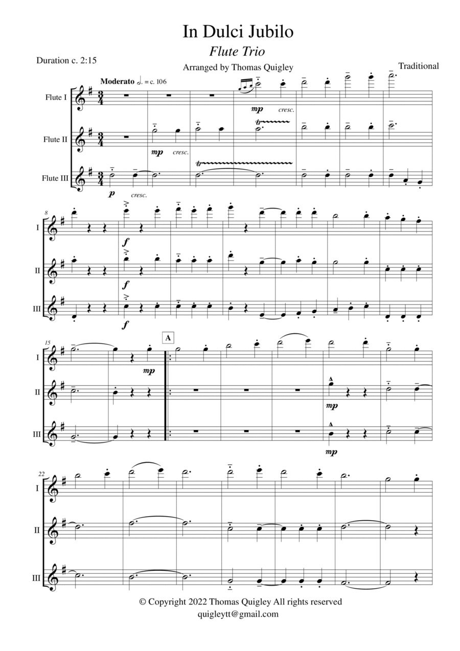 Book cover for In Dulci Jubilo (Flute Trio)