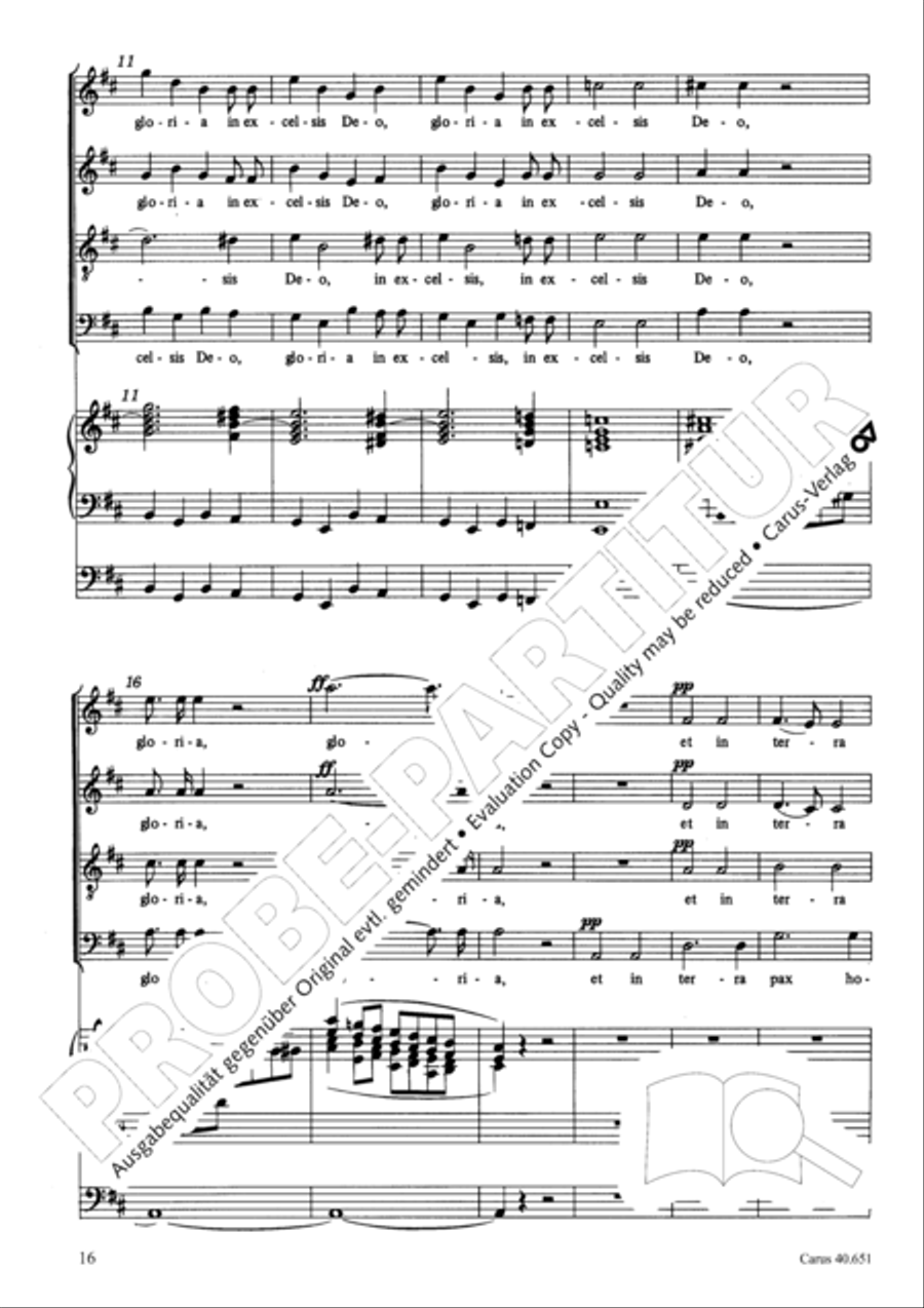 Mass in D Major (Missa in D) 4-Part scores gallery preview page 25