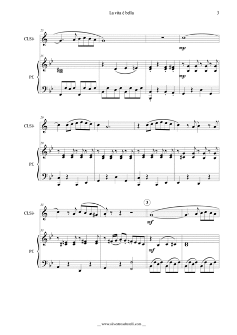 Life Is Beautiful (la Vita E Bella) Clarinet Solo scores gallery preview page 4
