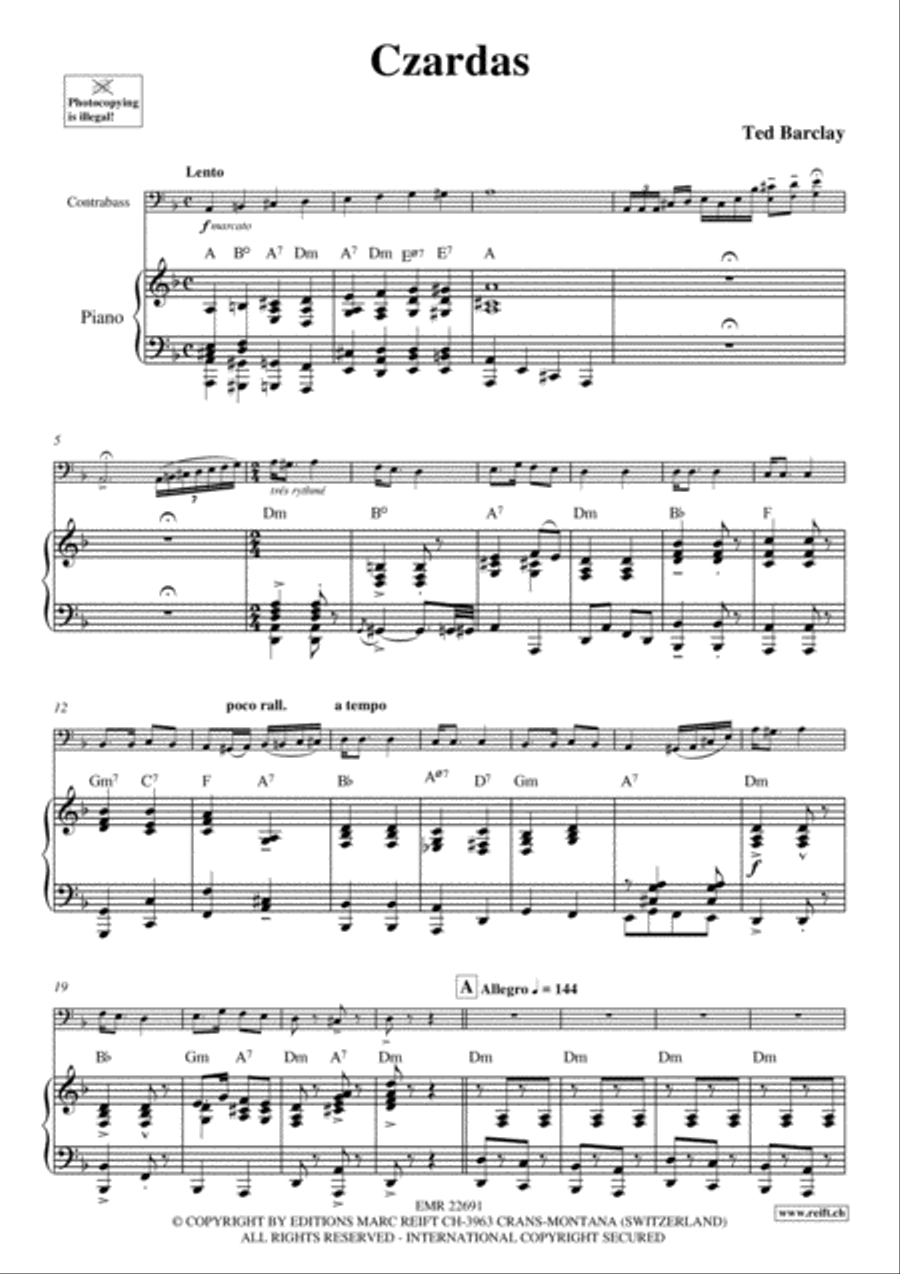 Czardas Double Bass scores gallery preview page 3