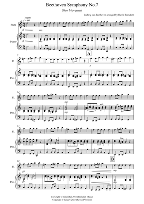 Beethoven Symphony No.7 (slow movement) for Flute and Piano