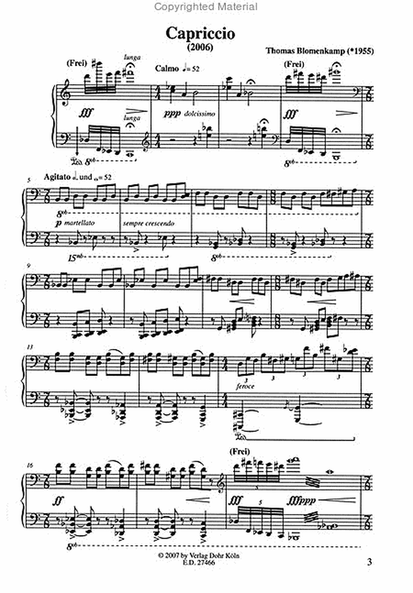 Capriccio für Klavier (2006)