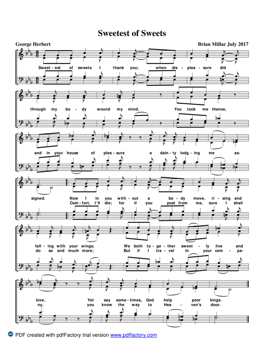 Sweetest of sweets Voice scores gallery preview page 1