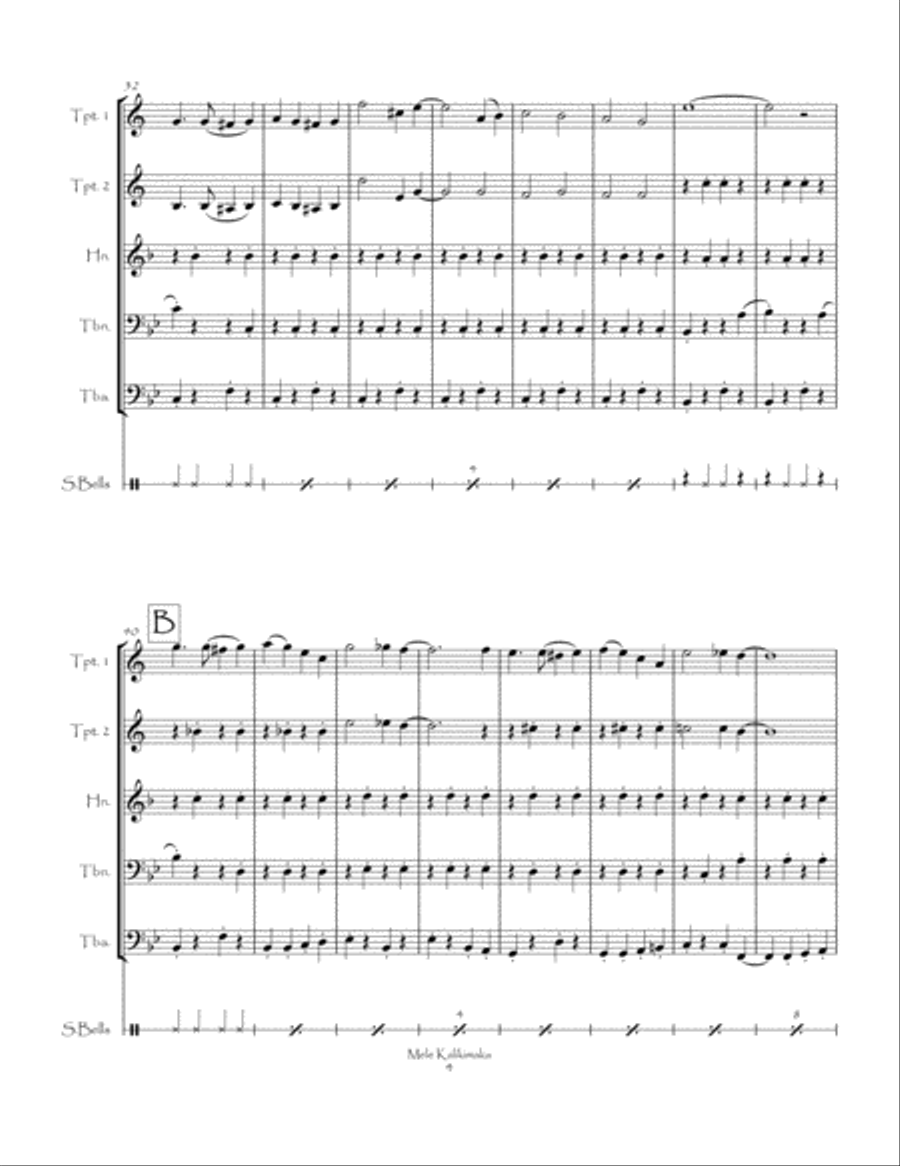 Mele Kalikimaka Mele Kalikimaka Brass Quintet scores gallery preview page 5