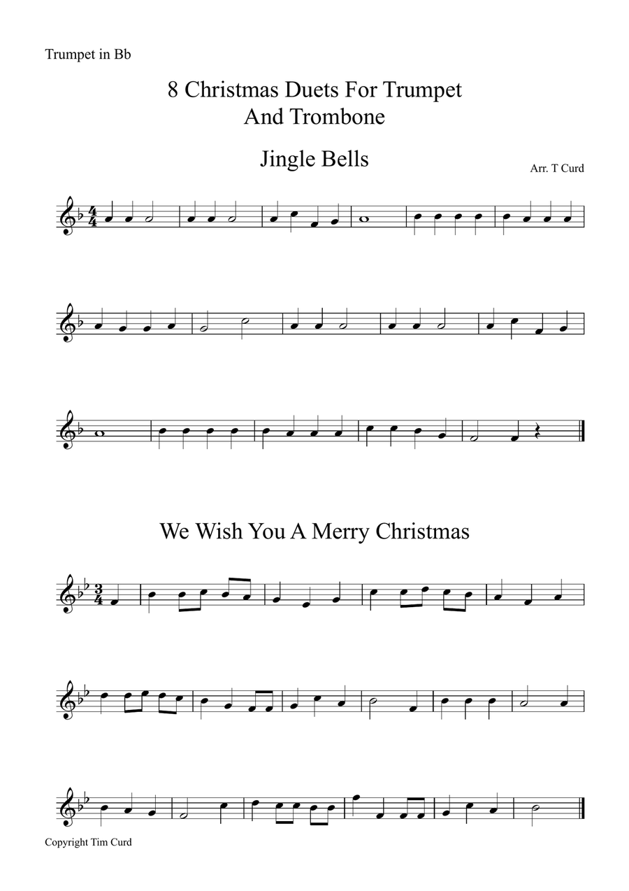 8 Christmas Duets For Trumpet and Trombone Brass Duet scores gallery preview page 5