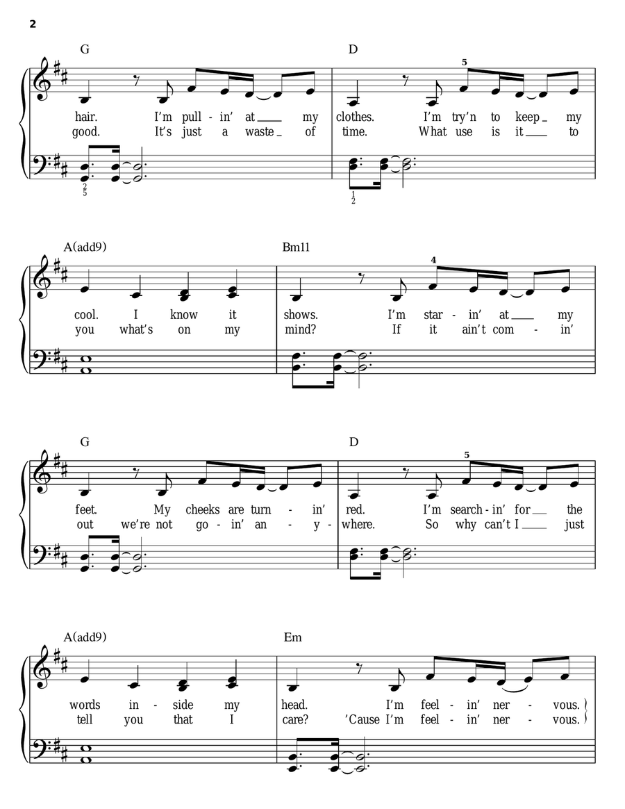 Things I'll Never Say Easy Piano scores gallery preview page 2