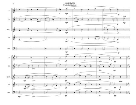 Navy Hymn (Eternal Father, Strong to Save) - Woodwind Quintet - Intermediate image number null