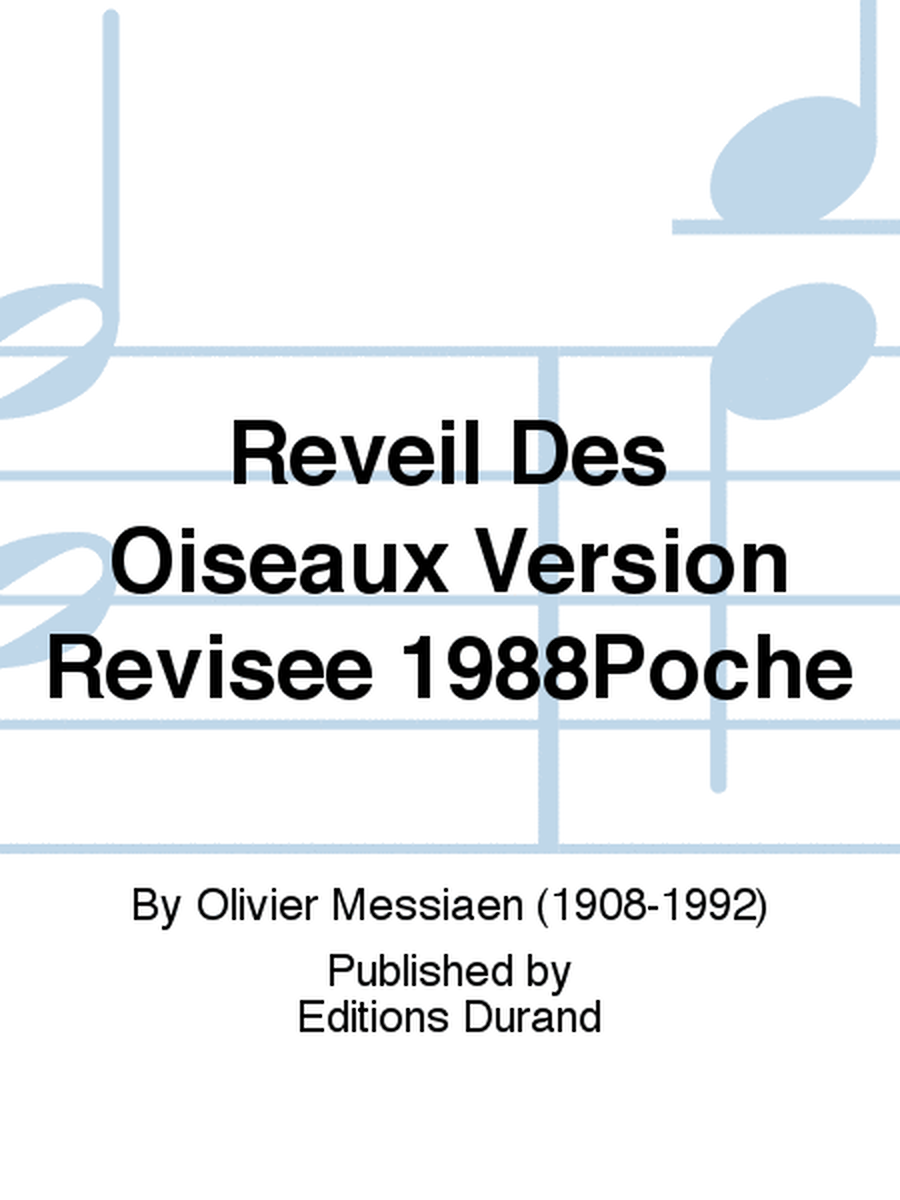 Reveil Des Oiseaux Version Revisee 1988Poche