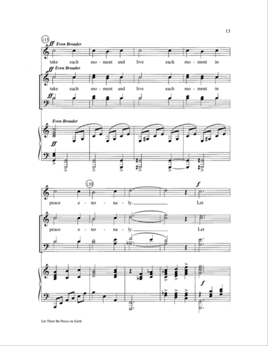 Let There Be Peace on Earth 4-Part scores gallery preview page 13