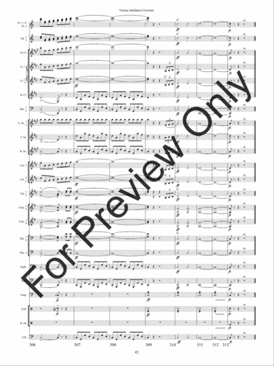 Vienna Jubilation Overture Concert Band scores gallery preview page 45