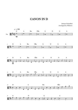 Book cover for Canon in D | Pachelbel | Viola