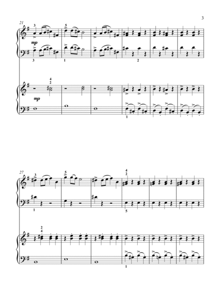 Turkish March (late elementary piano duet) image number null