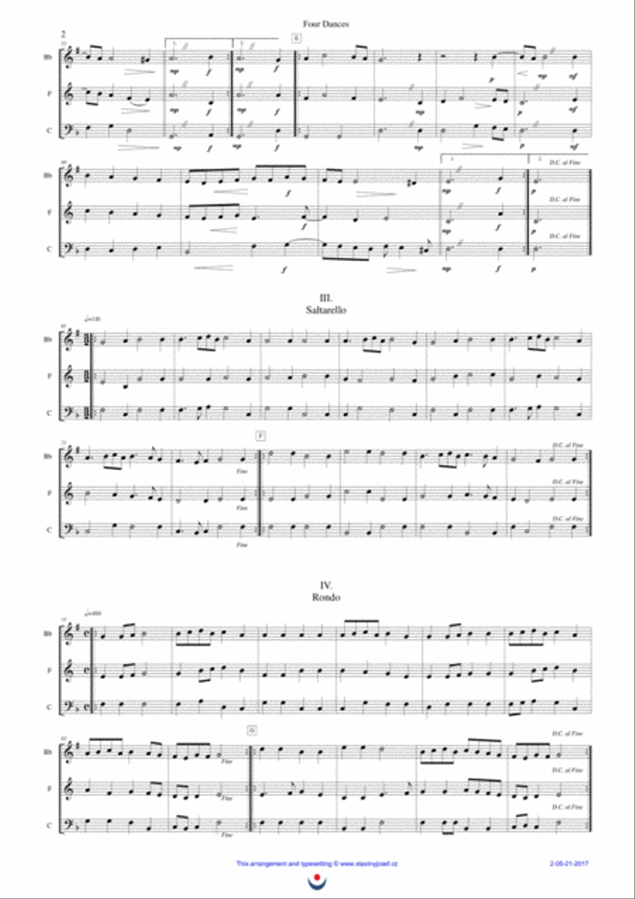 La Mourisque, Pavane, Saltarello, Rondo Brass Ensemble scores gallery preview page 2