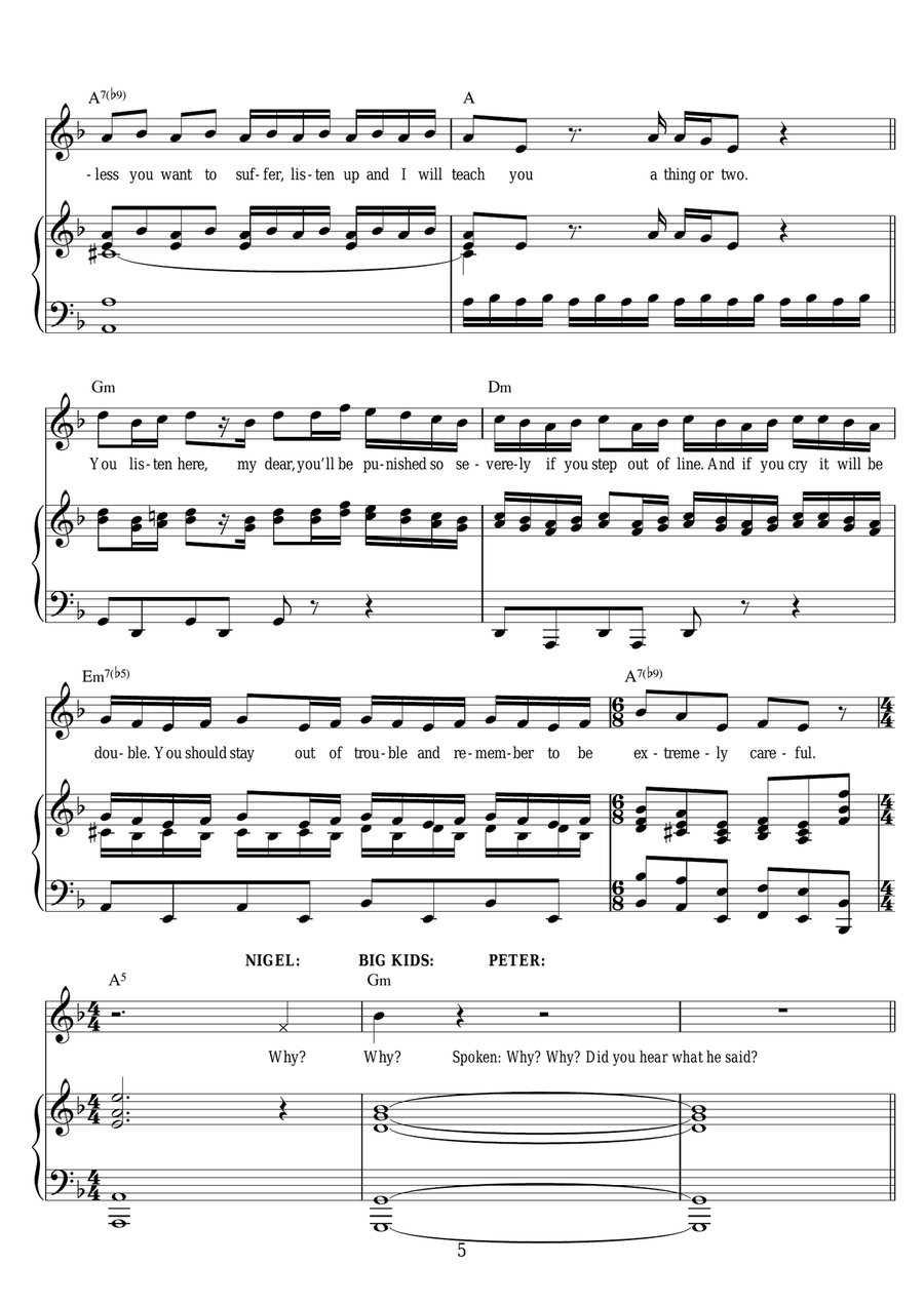 School Song (from Matilda The Musical) Piano, Vocal scores gallery preview page 5