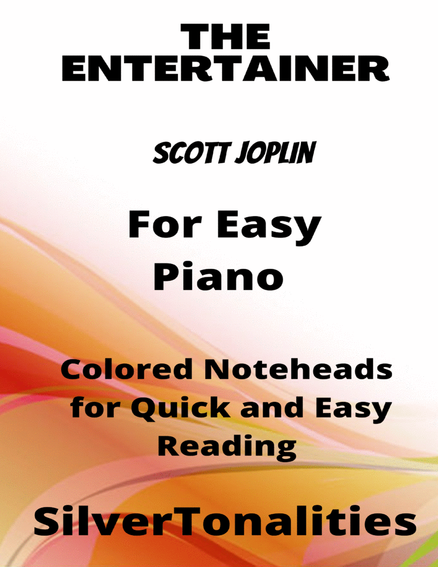 The Entertainer Easiest Piano Sheet Music with Colored Notation