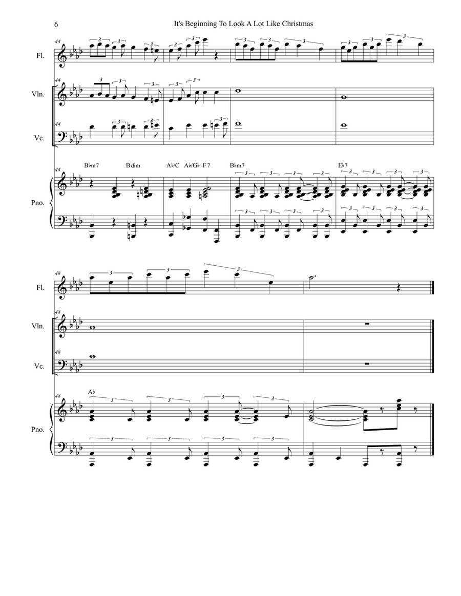 It's Beginning To Look Like Christmas Piano Trio scores gallery preview page 6
