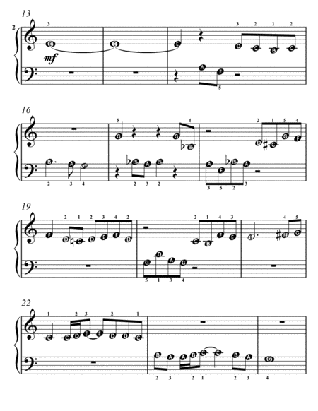 Air on the G String Easiest Beginner Piano Sheet Music