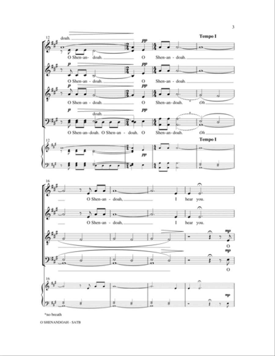 Shenandoah 4-Part scores gallery preview page 3