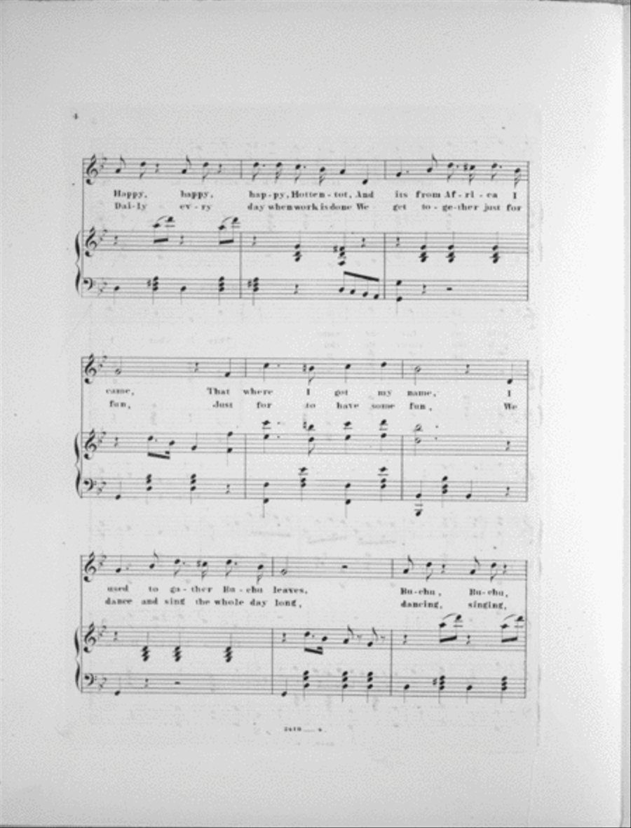 Delehanty & Hengler's Songs & Dances. Happy Hottentots Voice scores gallery preview page 3