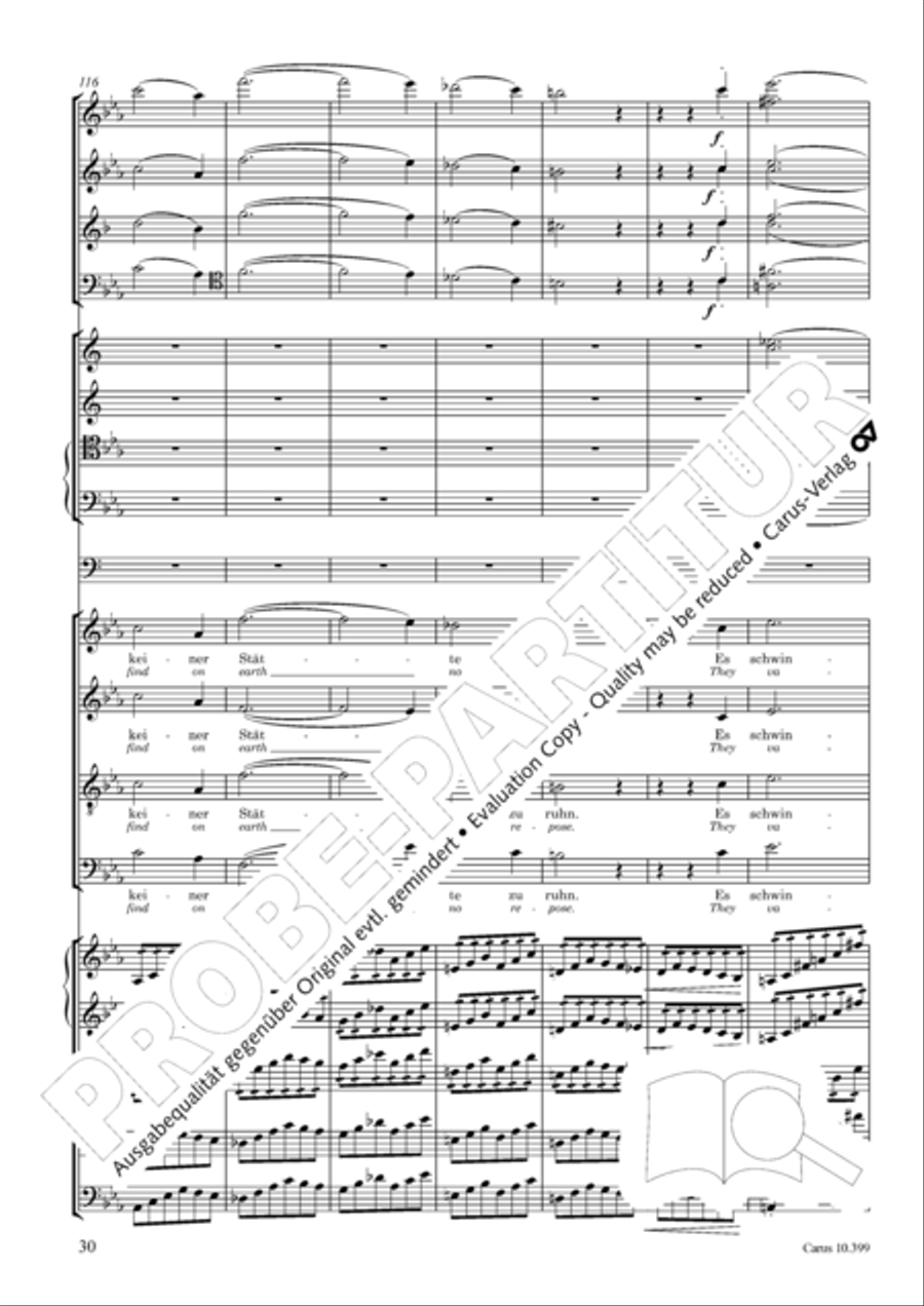 Schicksalslied, Op. 54 4-Part scores gallery preview page 31