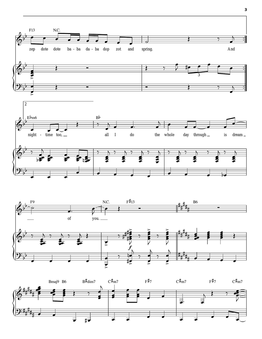 All I Do Is Dream Of You Piano, Vocal scores gallery preview page 3