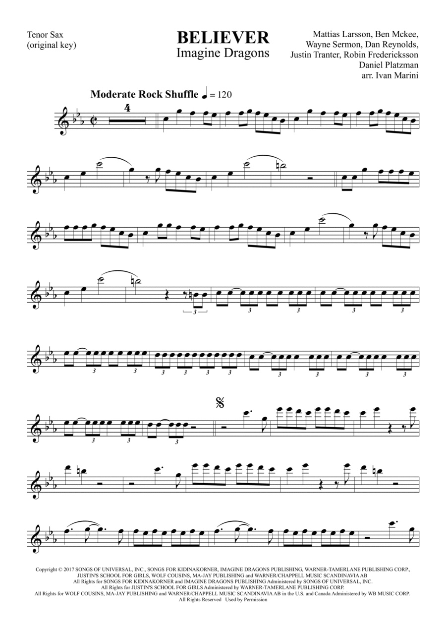 Believer Small Ensemble scores gallery preview page 1