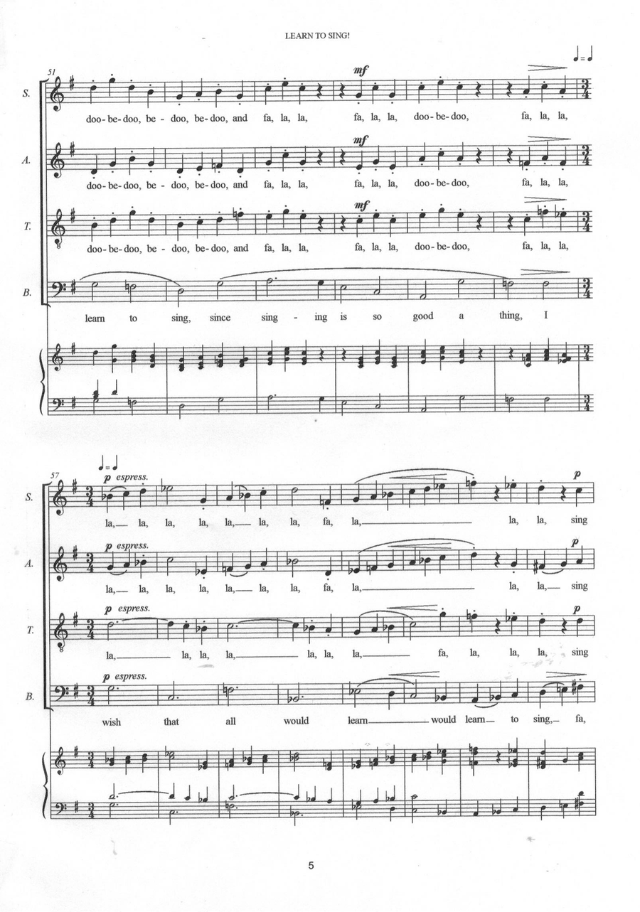 Learn to Sing! (SATB unaccompanied)