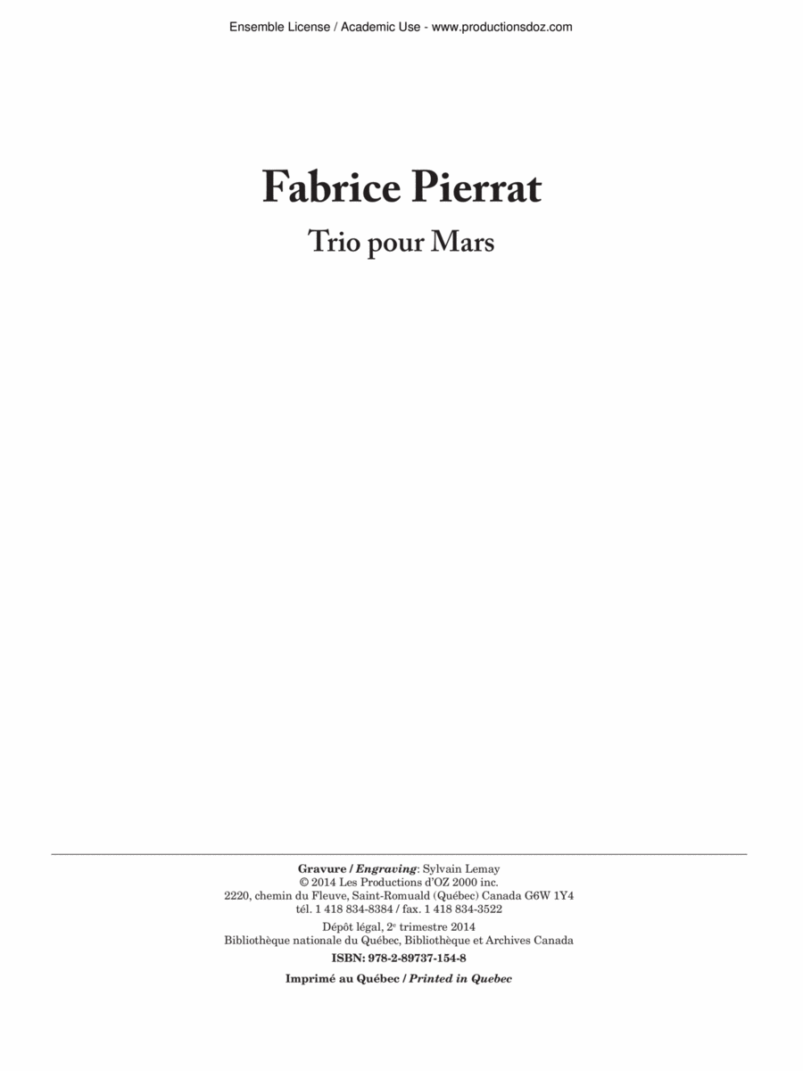 Trio pour Mars Guitar Ensemble scores gallery preview page 1