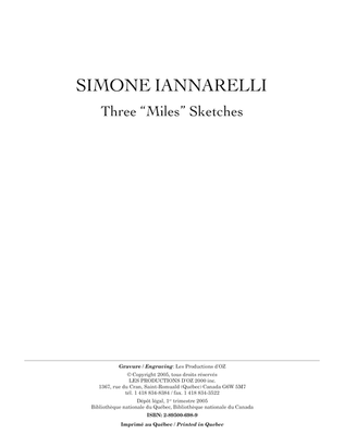 Book cover for Three “Miles Sketches