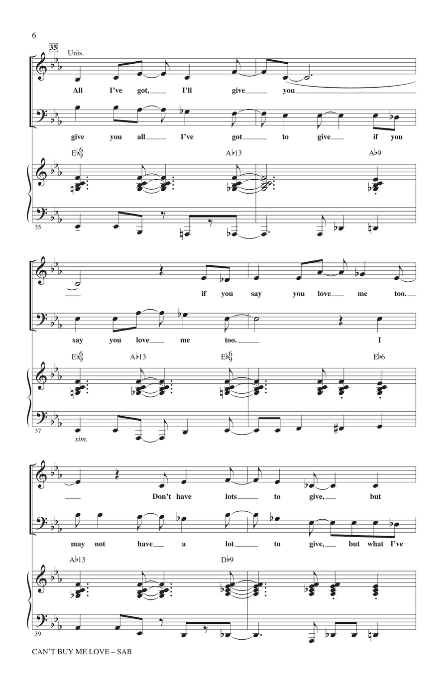 Can't Buy Me Love (arr. Kirby Shaw) 3-Part scores gallery preview page 5