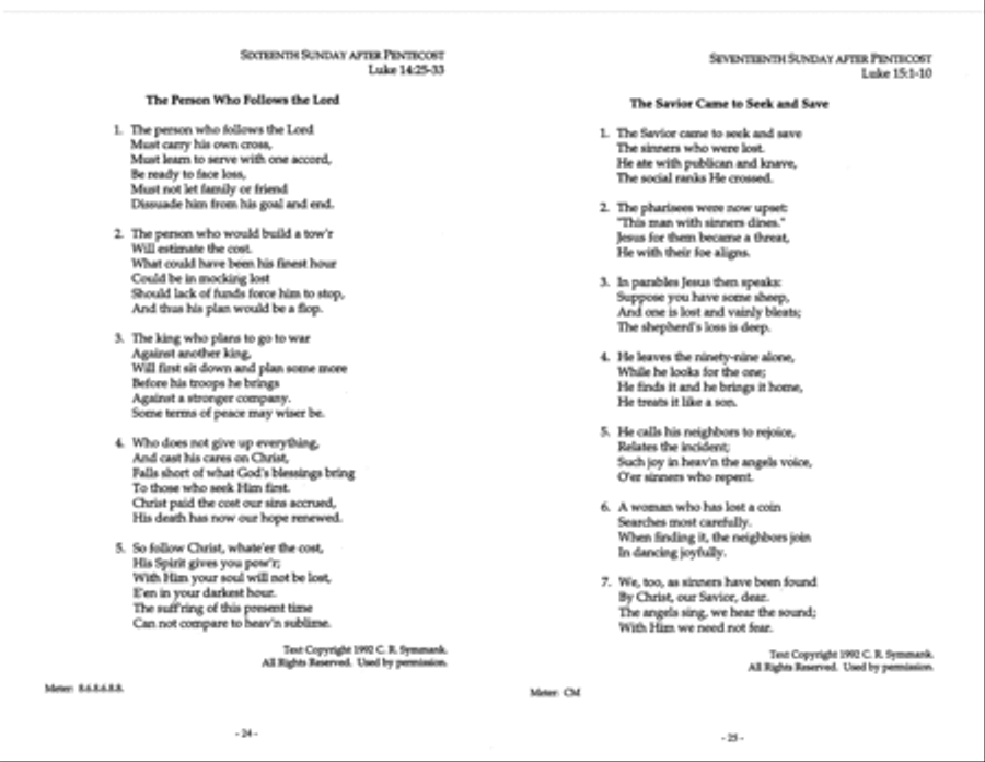 The Gospel Narrative Hymns for the Pentecost Season Series C Collection / Songbook scores gallery preview page 6