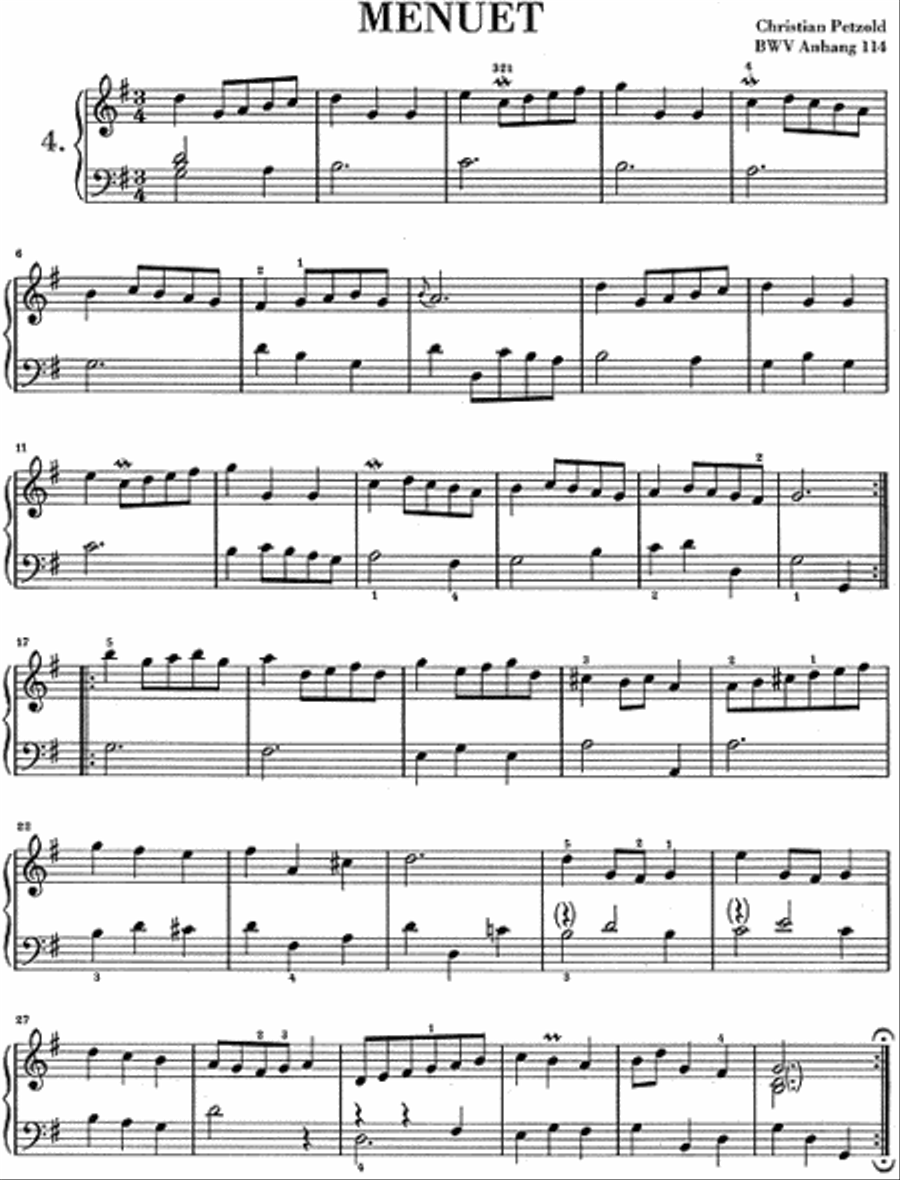 Notebook for Anna Magdalena Bach Piano Solo scores gallery preview page 3