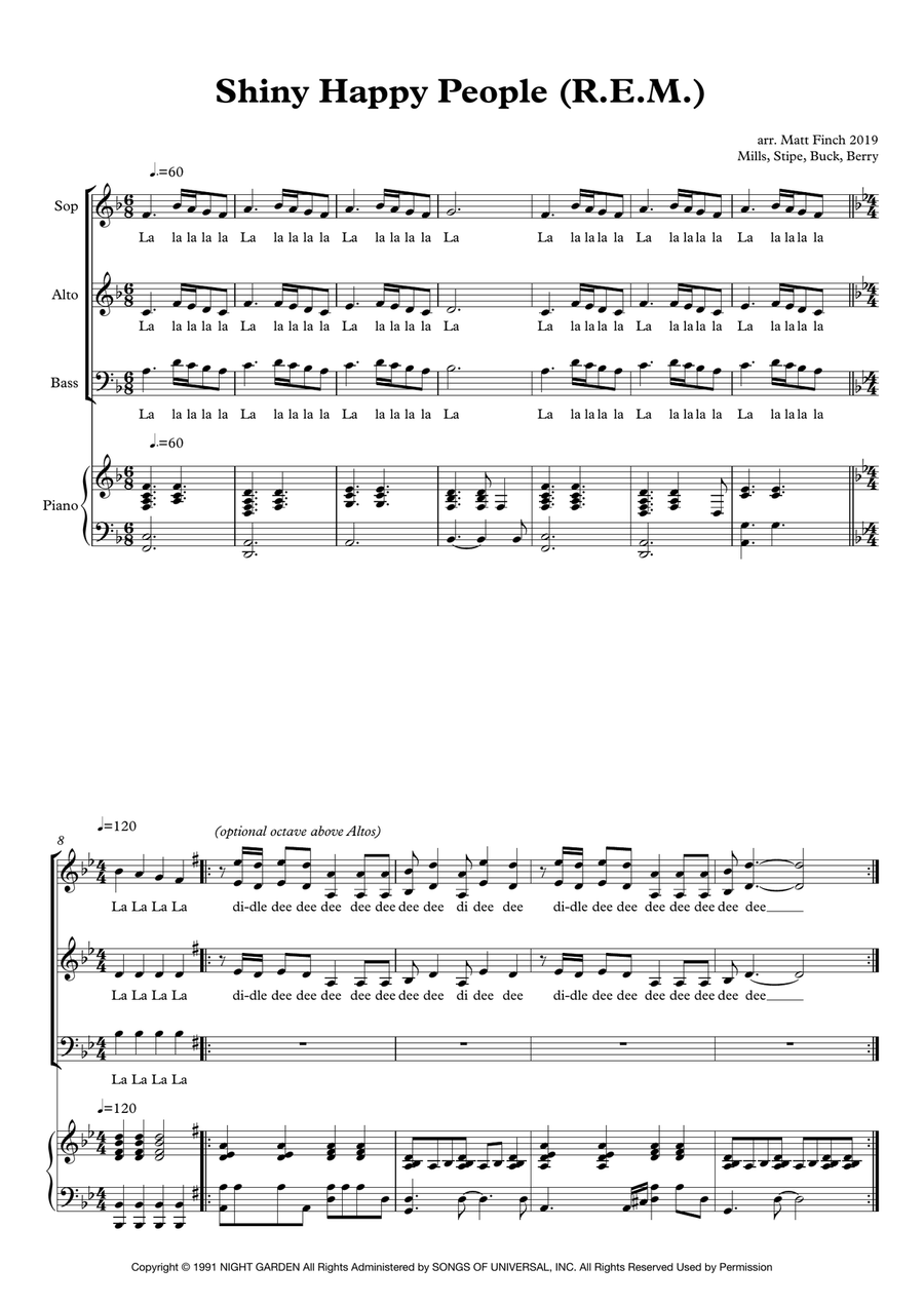 Shiny Happy People 3-Part scores gallery preview page 1