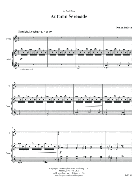 Autumn Serenade by Daniel Baldwin Flute Solo - Digital Sheet Music