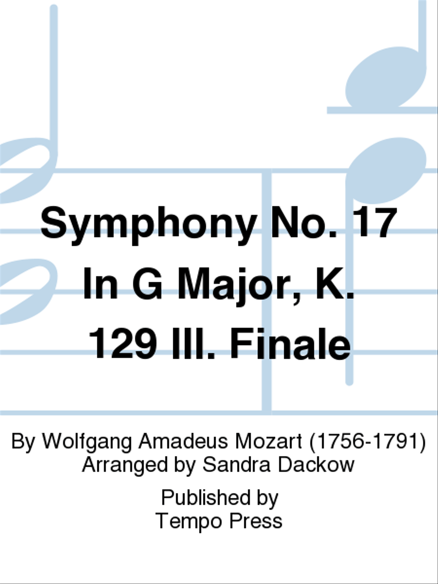 Symphony No. 17 in G, K. 129: Finale Orchestra scores gallery preview page 1