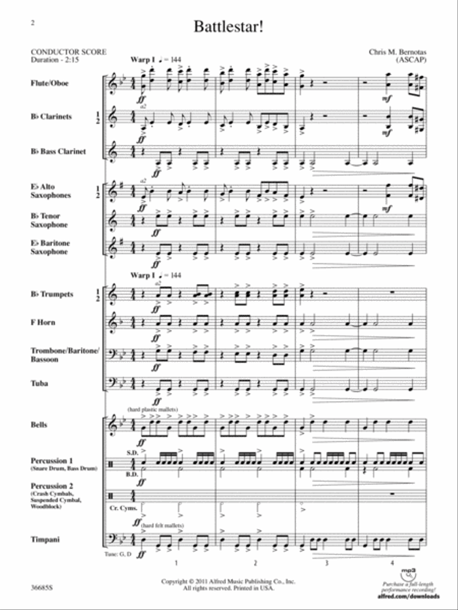 Battlestar!: Score Concert Band scores gallery preview page 2