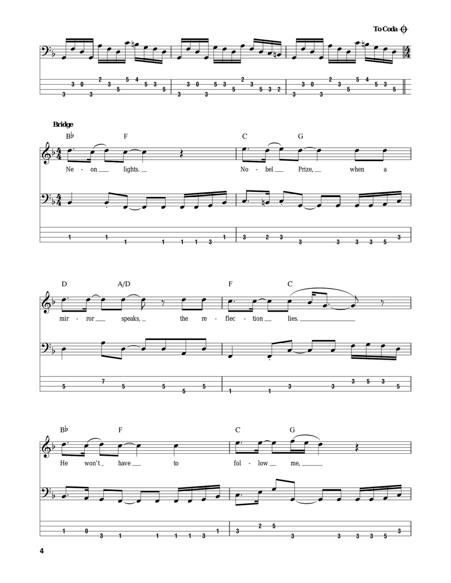 Cult Of Personality Bass Guitar Tablature scores gallery preview page 4