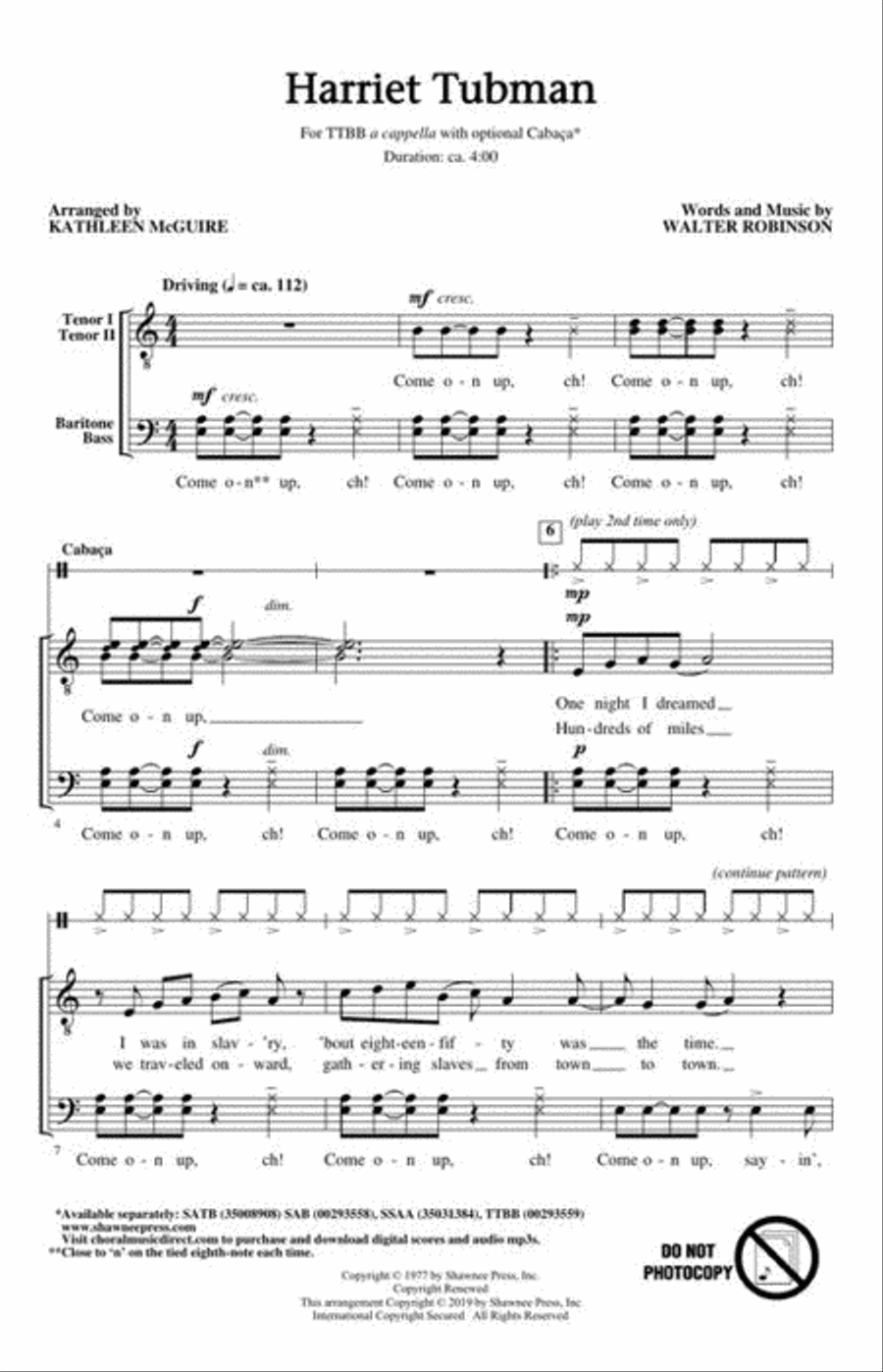 Harriet Tubman Harriet Tubman TTBB scores gallery preview page 4