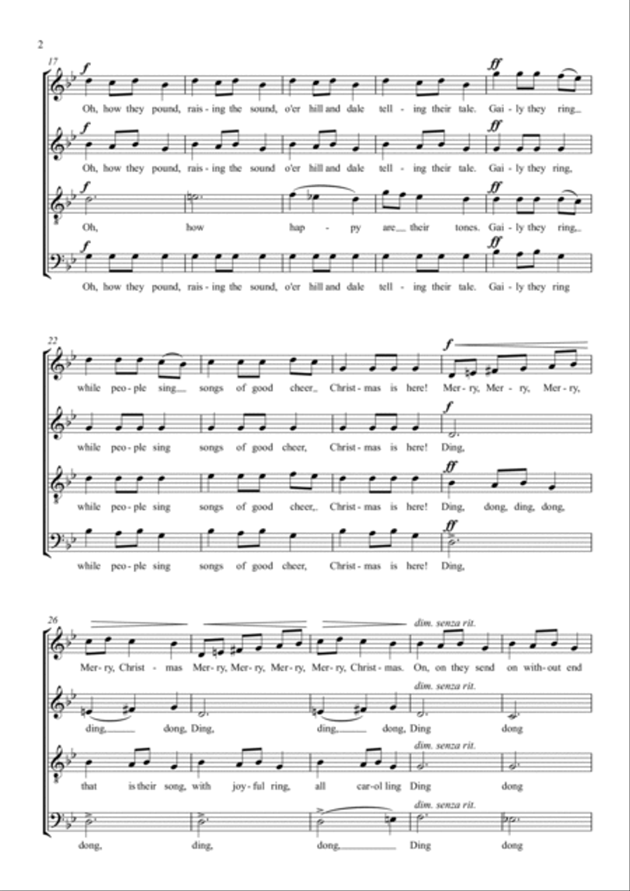 Carol of the Bells - SATB transcription 4-Part scores gallery preview page 2