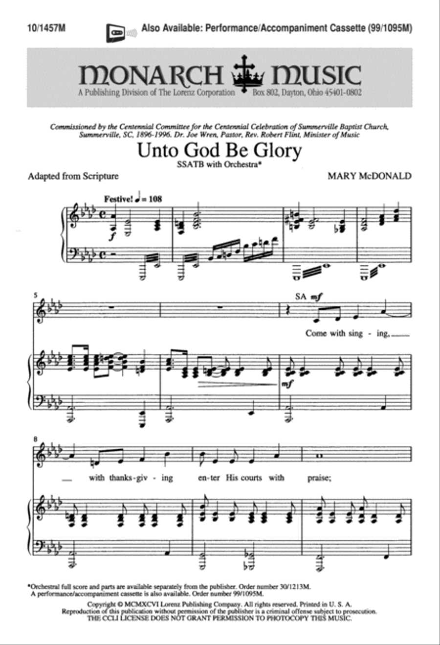 Unto God, Be Glory Divisi scores gallery preview page 1