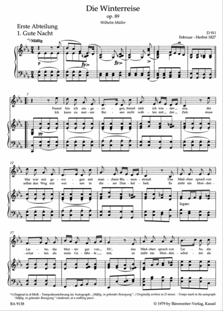 Winterreise, Op. 89 D 911 Medium Voice scores gallery preview page 2